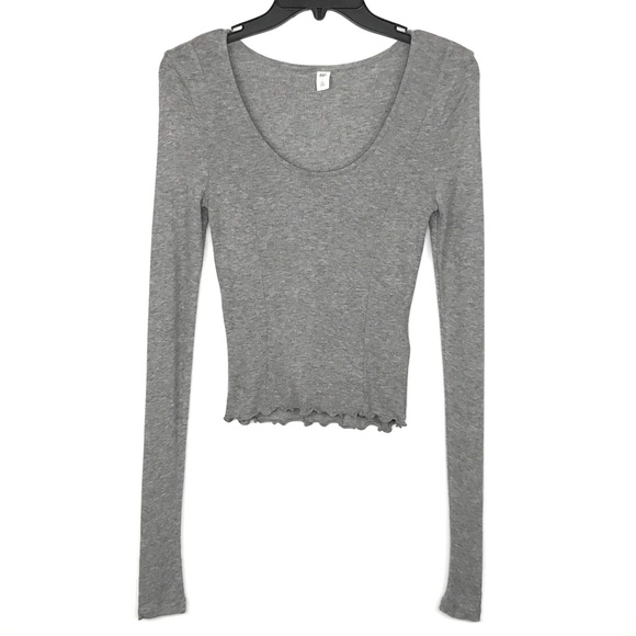 NEW {BP} Nordstrom Juniors Ruffled Hem Crop Top - Picture 5 of 8